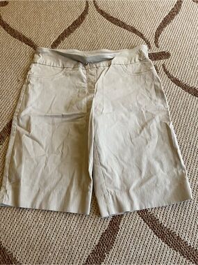 Ruby Rd. Cream Bermuda Shorts with Clean Front